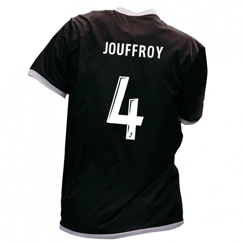 Danxen Børn Robin Jouffroy #4 Sort Guld Udebane Spillertrøjer 2025/26 Trøje T-Shirt