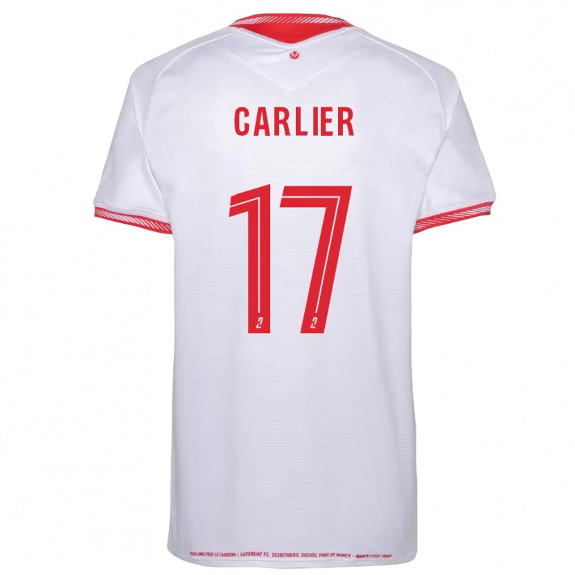 Danxen Børn Maxence Carlier #17 Sort Rød Udebane Spillertrøjer 2025/26 Trøje T-Shirt