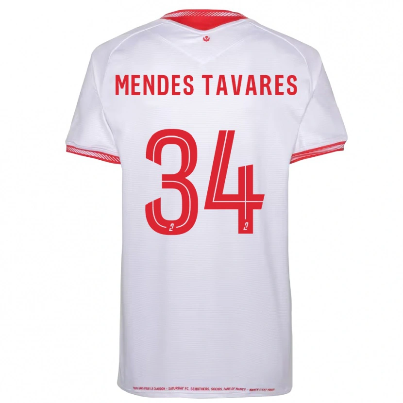 Danxen Børn Carlos Mendes Tavares #34 Sort Rød Udebane Spillertrøjer 2025/26 Trøje T-Shirt