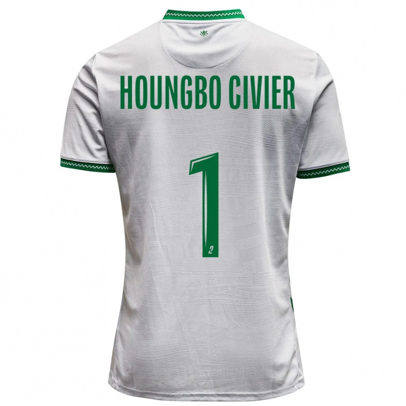 Danxen Børn Matéo Houngbo Civier #1 Hvid Grøn Udebane Spillertrøjer 2025/26 Trøje T-Shirt