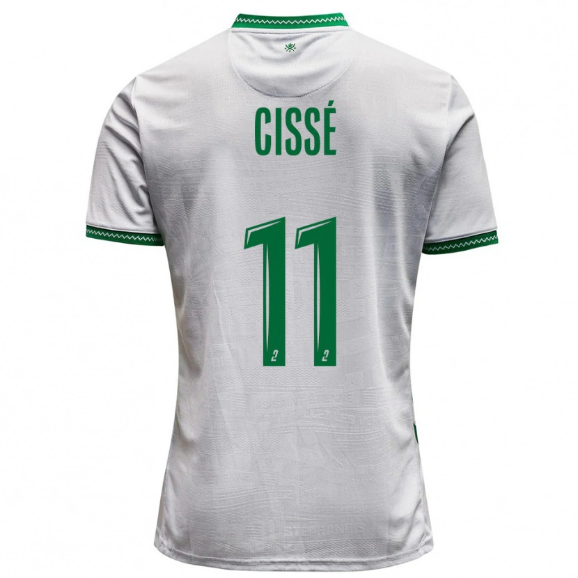 Danxen Børn Karim Cissé #11 Hvid Grøn Udebane Spillertrøjer 2025/26 Trøje T-Shirt