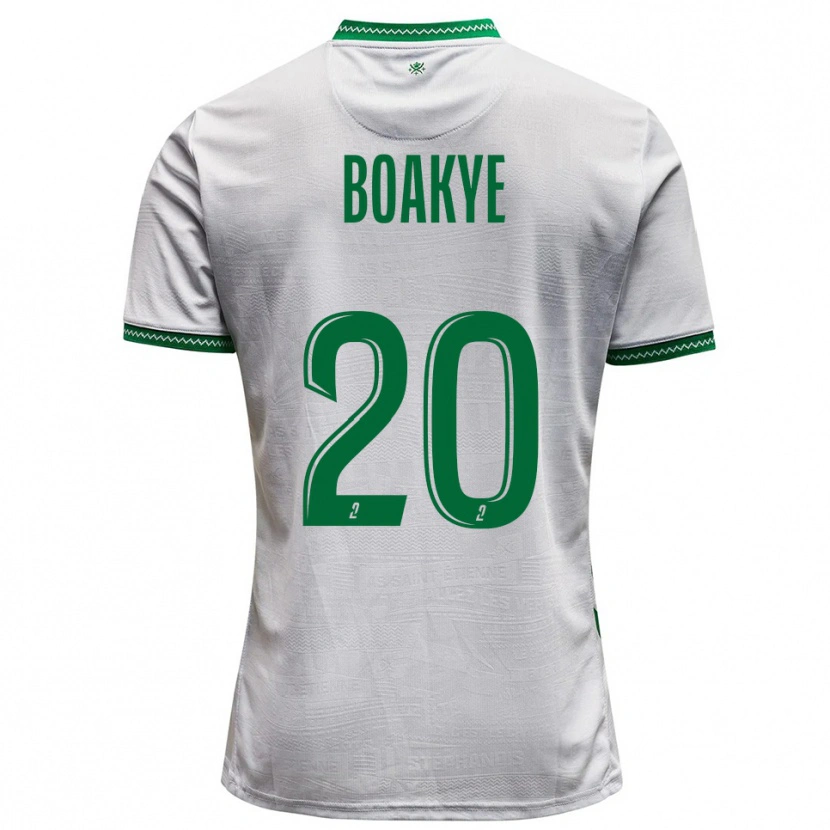 Danxen Børn Augustine Boakye #20 Hvid Grøn Udebane Spillertrøjer 2025/26 Trøje T-Shirt
