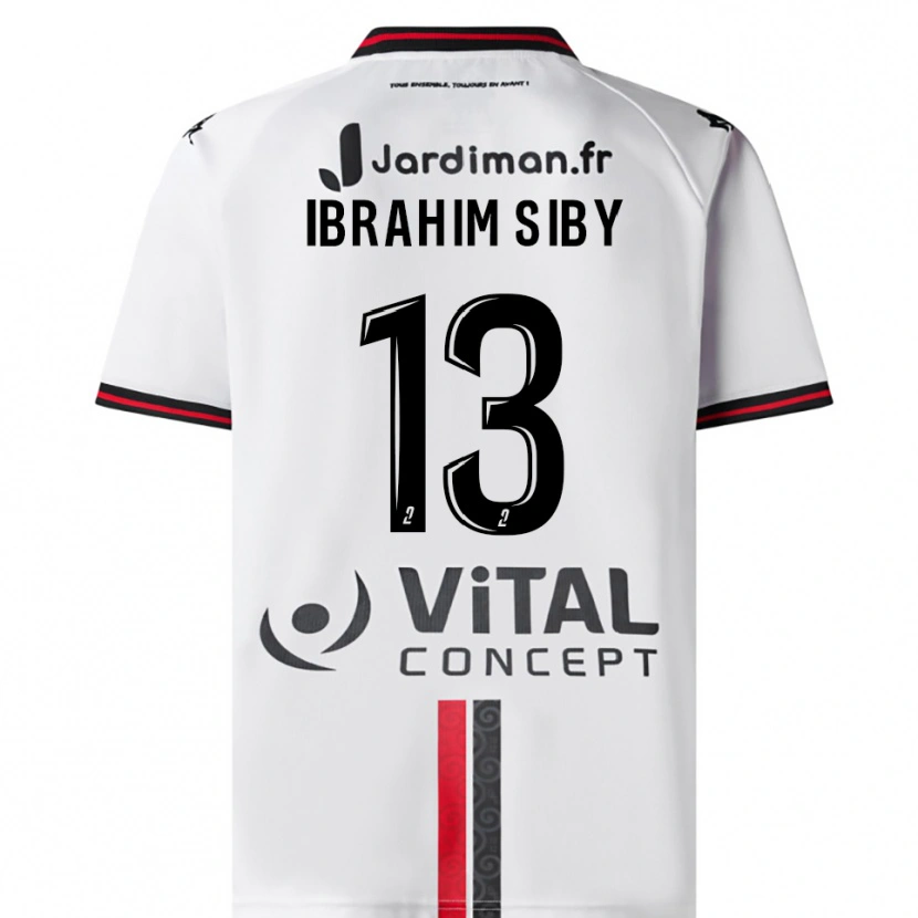Danxen Børn Ben Ibrahim Siby #13 Hvid Rød Udebane Spillertrøjer 2025/26 Trøje T-Shirt