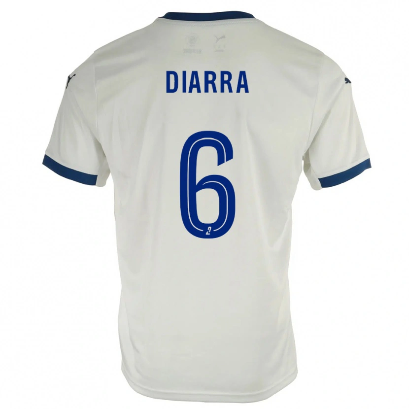 Danxen Børn Salimou Diarra #6 Hvid Blå Udebane Spillertrøjer 2025/26 Trøje T-Shirt