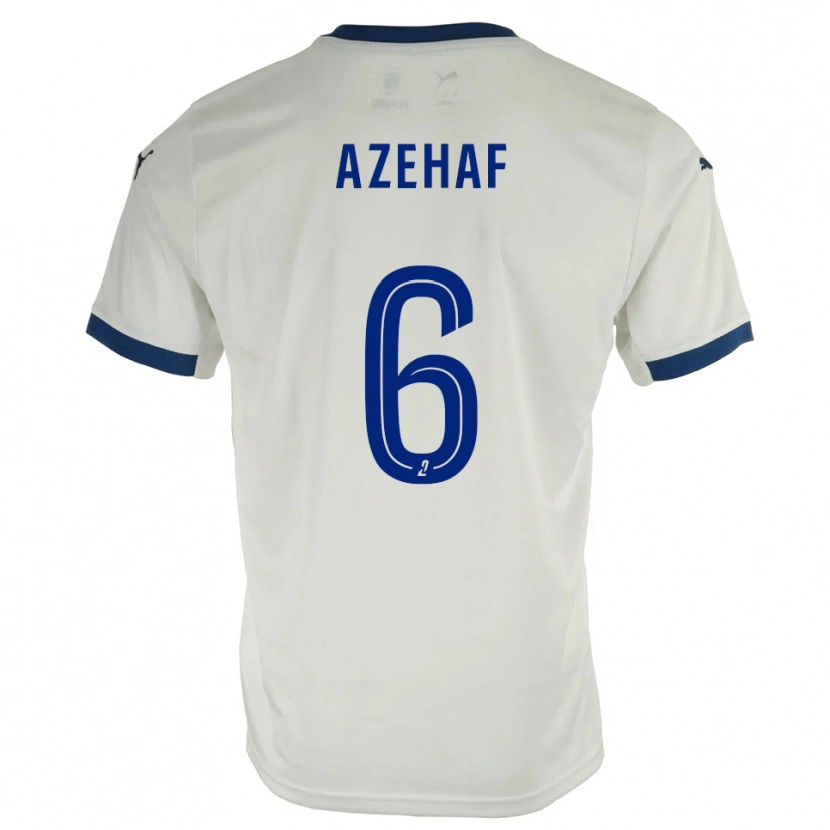 Danxen Børn Aïssa Azehaf #6 Hvid Blå Udebane Spillertrøjer 2025/26 Trøje T-Shirt