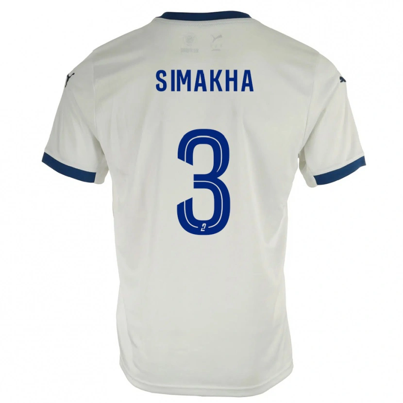 Danxen Børn Lassana Simakha #3 Hvid Blå Udebane Spillertrøjer 2025/26 Trøje T-Shirt