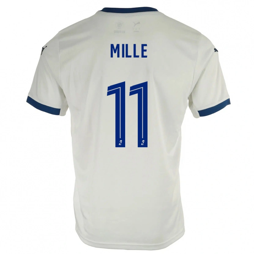 Danxen Børn Antoine Mille #11 Hvid Blå Udebane Spillertrøjer 2025/26 Trøje T-Shirt