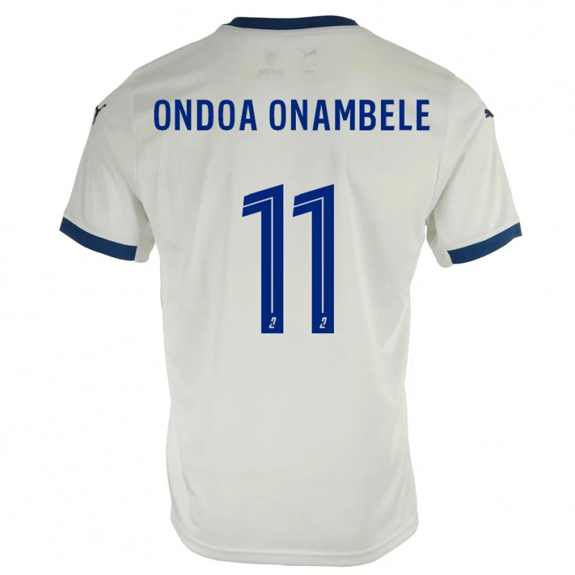 Danxen Børn Fred Ondoa Onambele #11 Hvid Blå Udebane Spillertrøjer 2025/26 Trøje T-Shirt