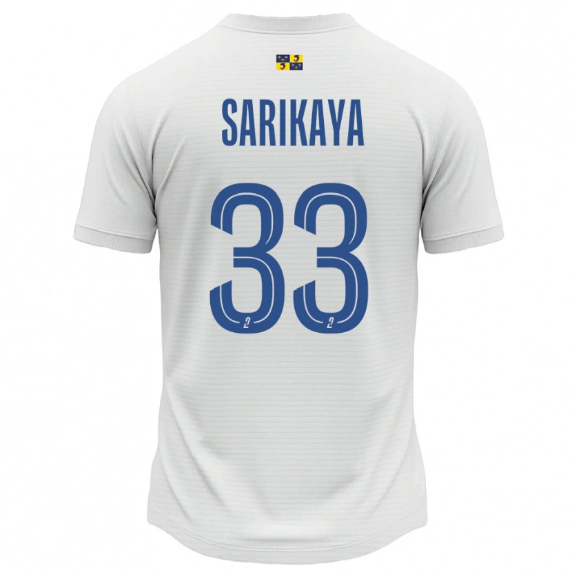 Danxen Børn Efe Sarıkaya #33 Hvid Blå Udebane Spillertrøjer 2025/26 Trøje T-Shirt