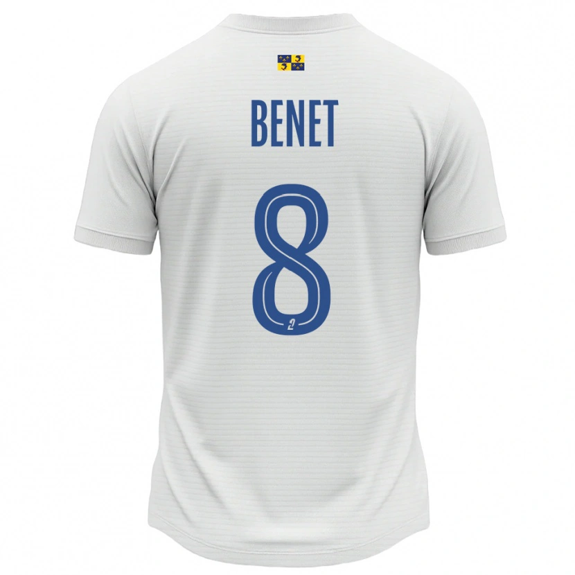 Danxen Børn Jessy Benet #8 Hvid Blå Udebane Spillertrøjer 2025/26 Trøje T-Shirt