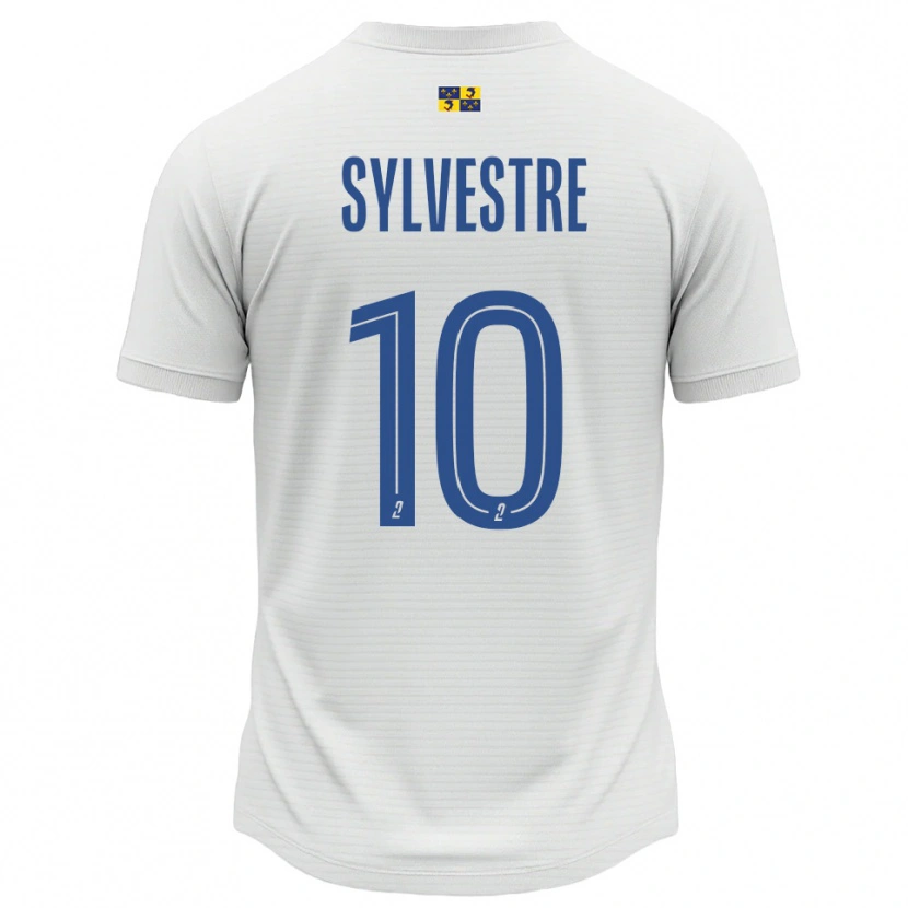 Danxen Børn Eddy Sylvestre #10 Hvid Blå Udebane Spillertrøjer 2025/26 Trøje T-Shirt