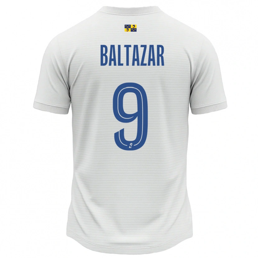 Danxen Børn Jarod Baltazar #9 Hvid Blå Udebane Spillertrøjer 2025/26 Trøje T-Shirt