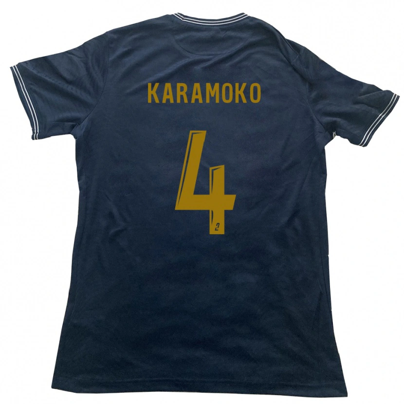 Danxen Børn Setigui Karamoko #4 Marine Guld Udebane Spillertrøjer 2025/26 Trøje T-Shirt