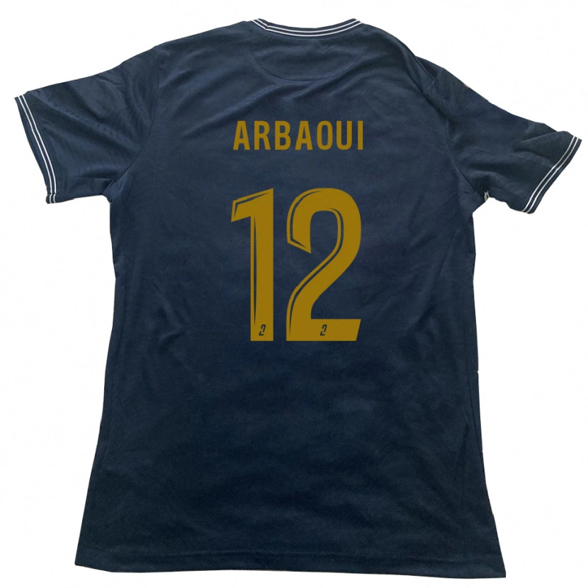 Danxen Børn Walid Arbaoui #12 Marine Guld Udebane Spillertrøjer 2025/26 Trøje T-Shirt