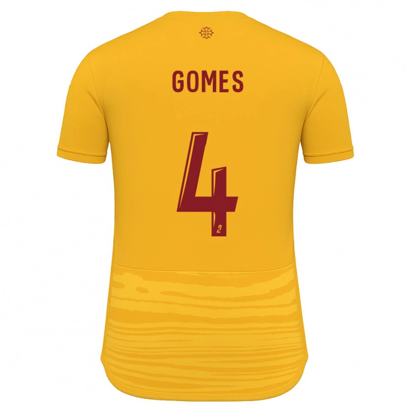 Danxen Børn Paul Gomes #4 Orange Burgundy Udebane Spillertrøjer 2025/26 Trøje T-Shirt