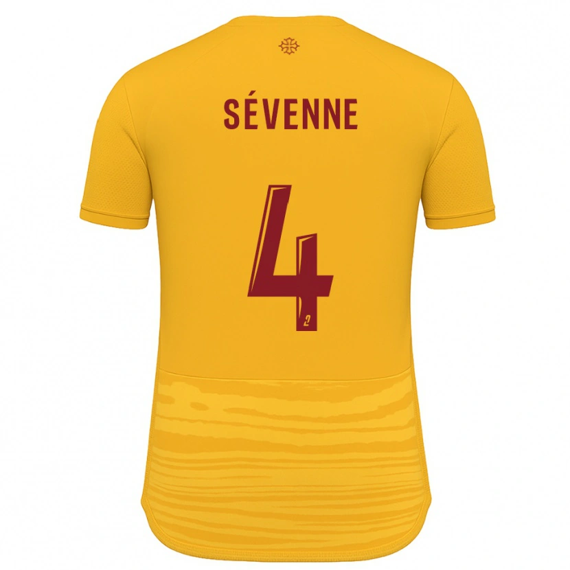 Danxen Børn Éloïse Sévenne #4 Orange Burgundy Udebane Spillertrøjer 2025/26 Trøje T-Shirt