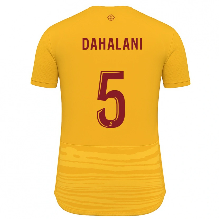 Danxen Børn Yanis Dahalani #5 Orange Burgundy Udebane Spillertrøjer 2025/26 Trøje T-Shirt