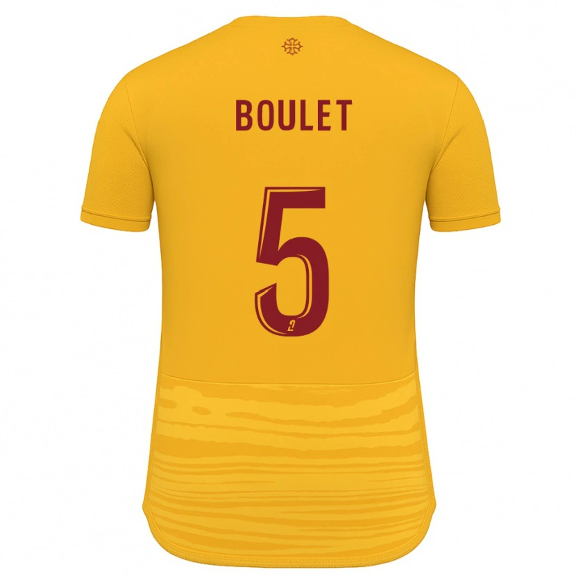 Danxen Børn Lucas Boulet #5 Orange Burgundy Udebane Spillertrøjer 2025/26 Trøje T-Shirt