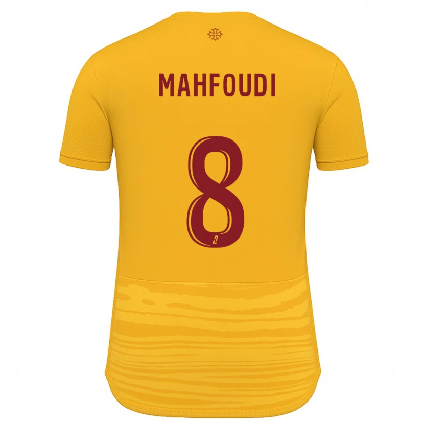 Danxen Børn Chakib Mahfoudi #8 Orange Burgundy Udebane Spillertrøjer 2025/26 Trøje T-Shirt