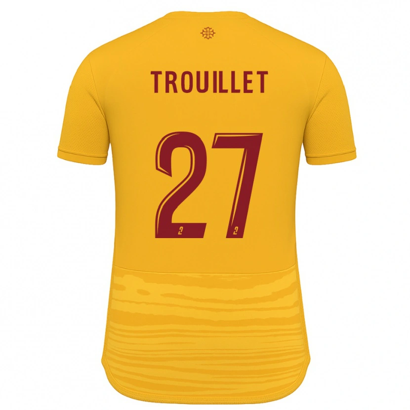 Danxen Børn Alexis Trouillet #27 Orange Burgundy Udebane Spillertrøjer 2025/26 Trøje T-Shirt