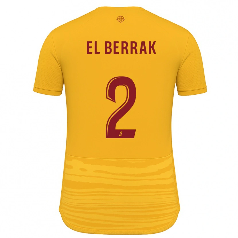Danxen Børn Nael El Berrak #2 Orange Burgundy Udebane Spillertrøjer 2025/26 Trøje T-Shirt