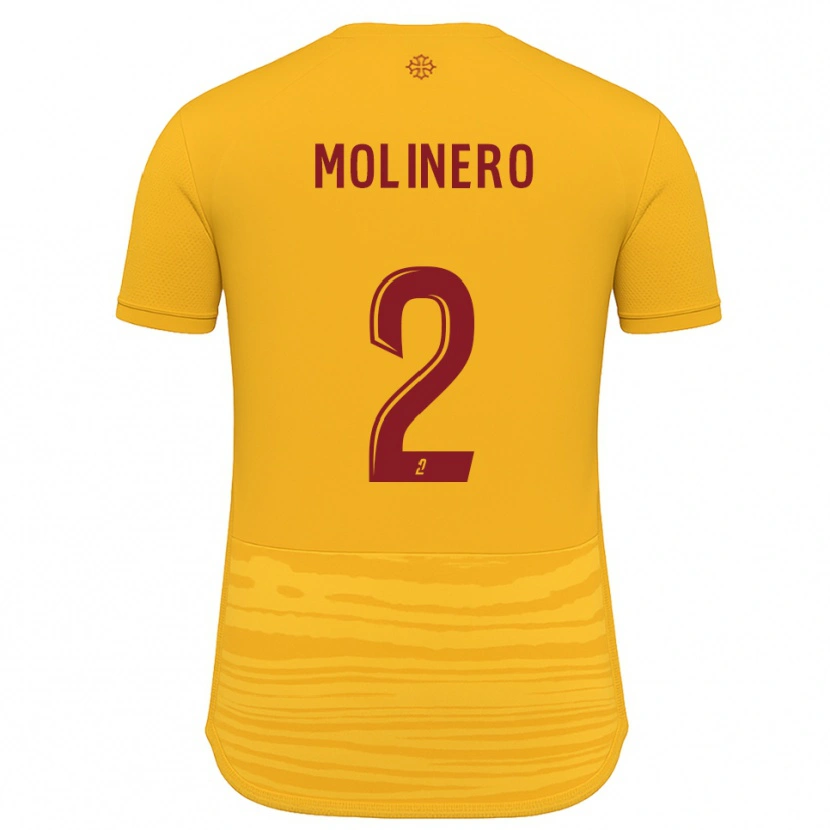 Danxen Børn Leny Molinero #2 Orange Burgundy Udebane Spillertrøjer 2025/26 Trøje T-Shirt