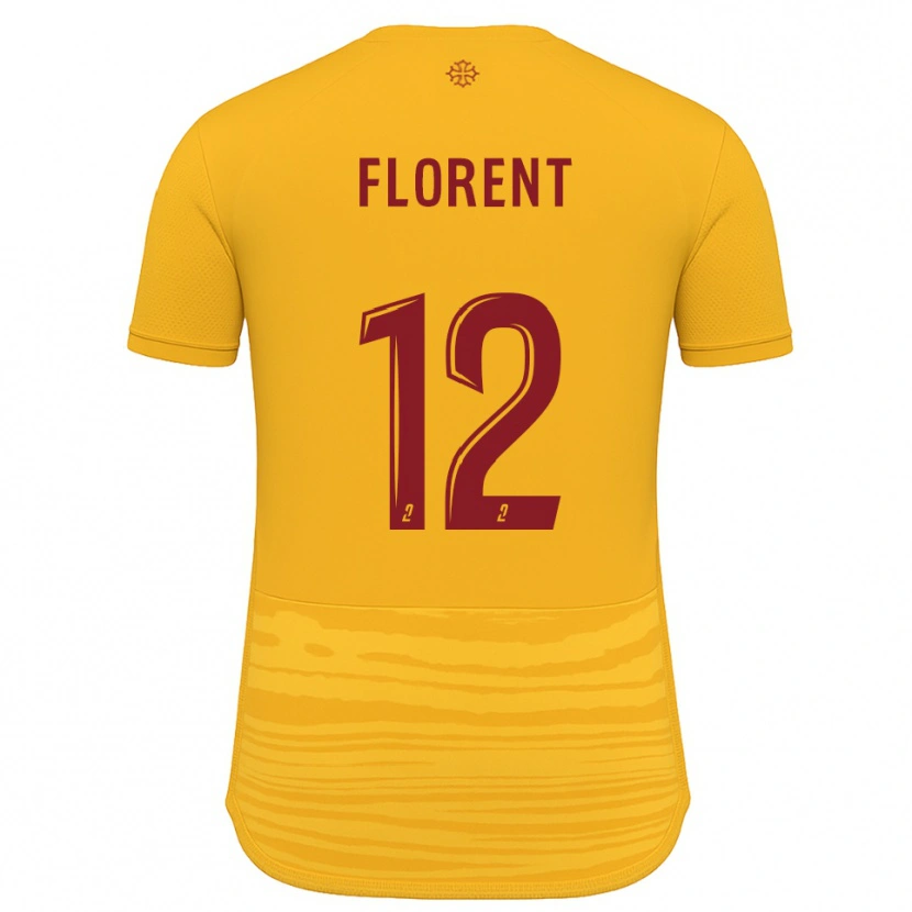 Danxen Børn Valentin Florent #12 Orange Burgundy Udebane Spillertrøjer 2025/26 Trøje T-Shirt
