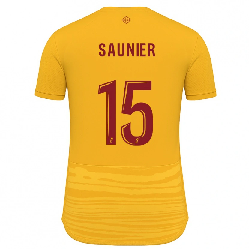 Danxen Børn Océane Saunier #15 Orange Burgundy Udebane Spillertrøjer 2025/26 Trøje T-Shirt