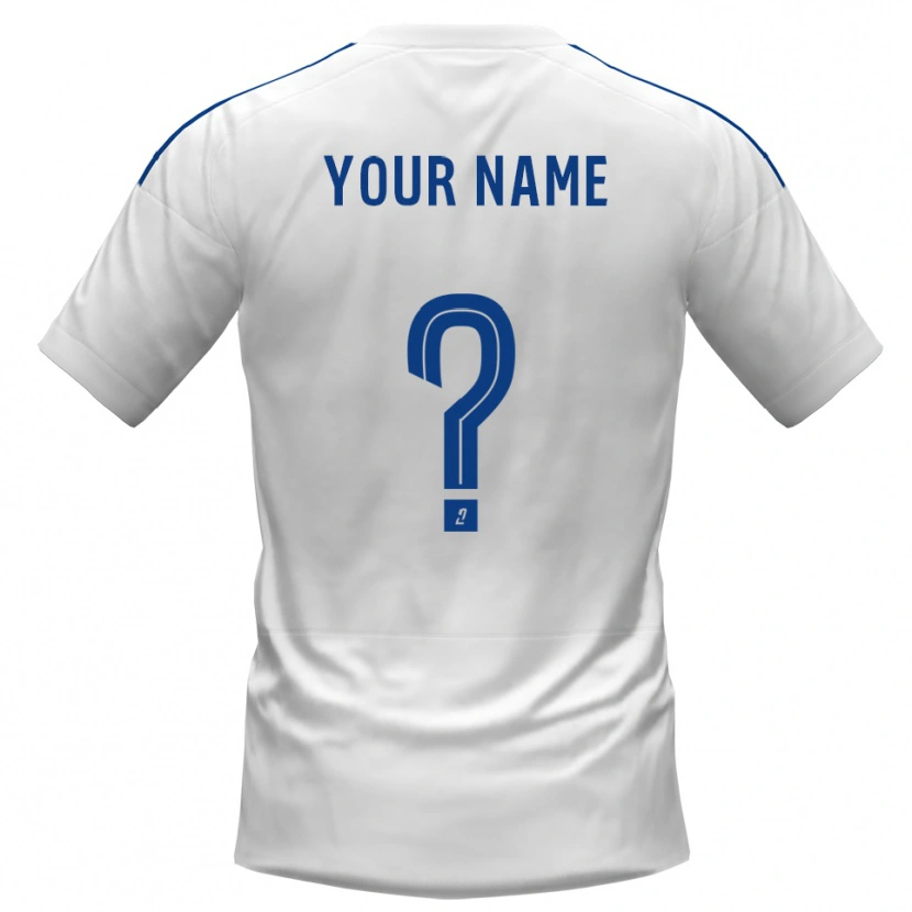 Danxen Børn Dit Navn #0 Hvid Blå Udebane Spillertrøjer 2025/26 Trøje T-Shirt