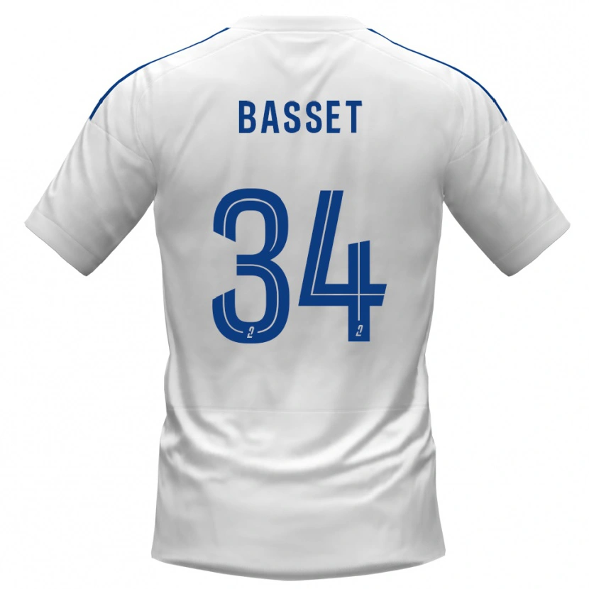 Danxen Børn Donovan Basset #34 Hvid Blå Udebane Spillertrøjer 2025/26 Trøje T-Shirt