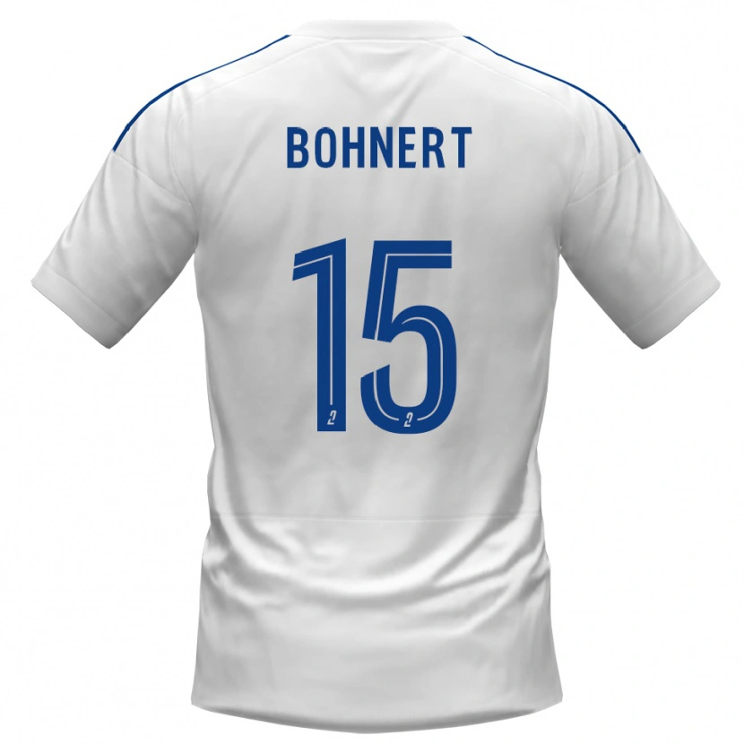 Danxen Børn Florian Bohnert #15 Hvid Blå Udebane Spillertrøjer 2025/26 Trøje T-Shirt