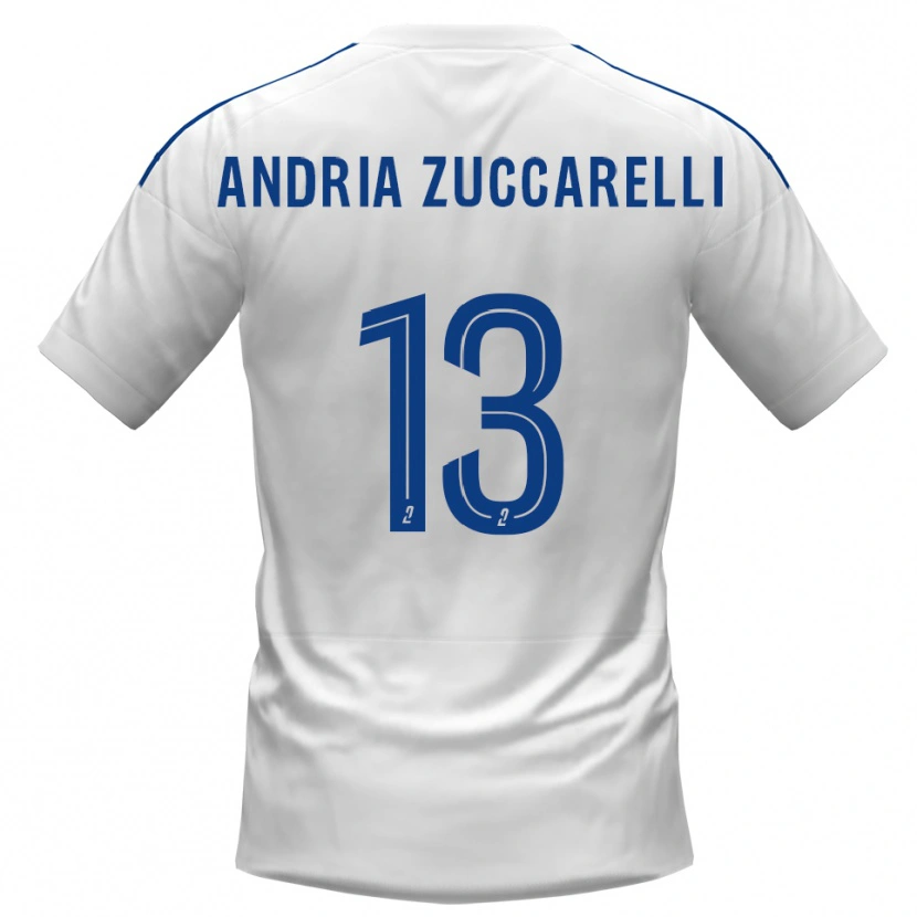 Danxen Børn Carlu Andria Zuccarelli #13 Hvid Blå Udebane Spillertrøjer 2025/26 Trøje T-Shirt