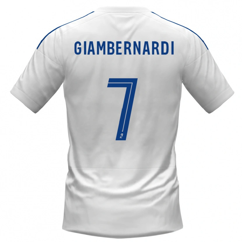 Danxen Børn Anthony Giambernardi #7 Hvid Blå Udebane Spillertrøjer 2025/26 Trøje T-Shirt