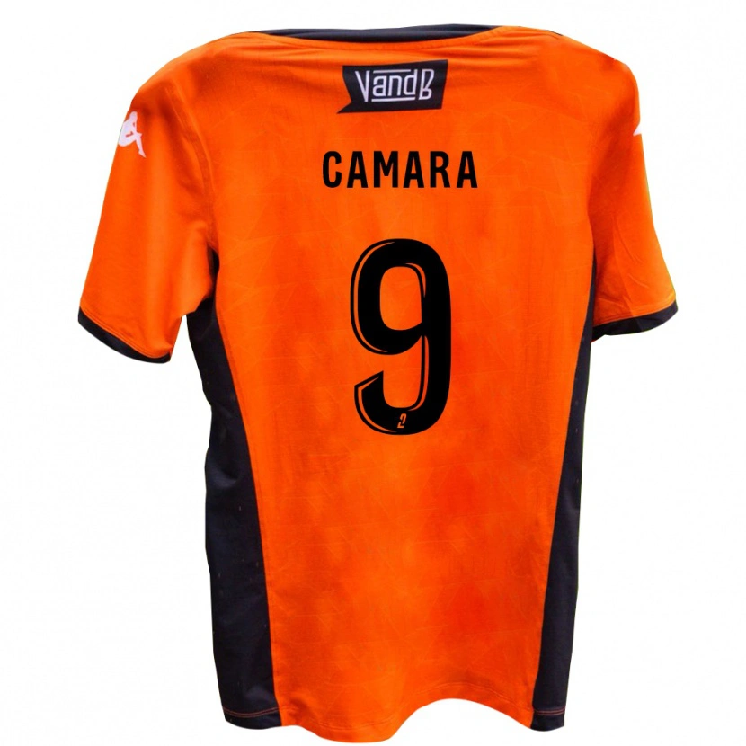 Danxen Børn Mamadou Camara #9 Hvid Sort Udebane Spillertrøjer 2025/26 Trøje T-Shirt