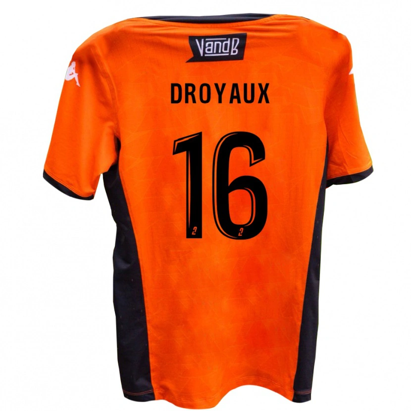 Danxen Børn Lucas Droyaux #16 Hvid Sort Udebane Spillertrøjer 2025/26 Trøje T-Shirt