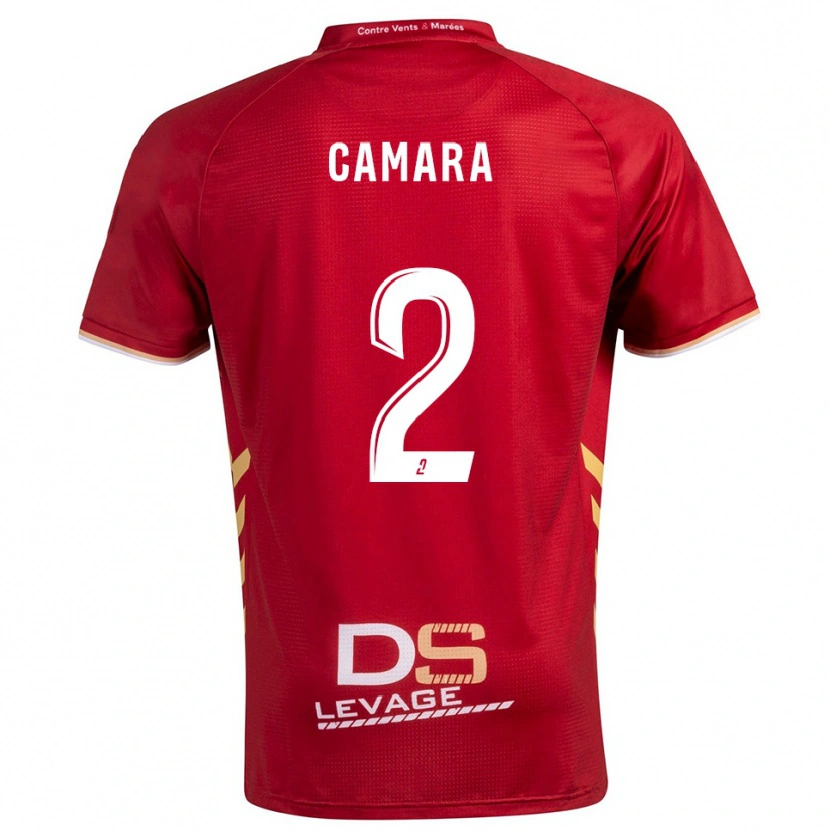 Danxen Børn Sékou Camara #2 Burgundy Guld Udebane Spillertrøjer 2025/26 Trøje T-Shirt