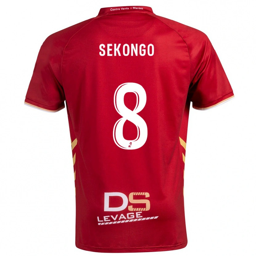 Danxen Børn Anto Sekongo #8 Burgundy Guld Udebane Spillertrøjer 2025/26 Trøje T-Shirt