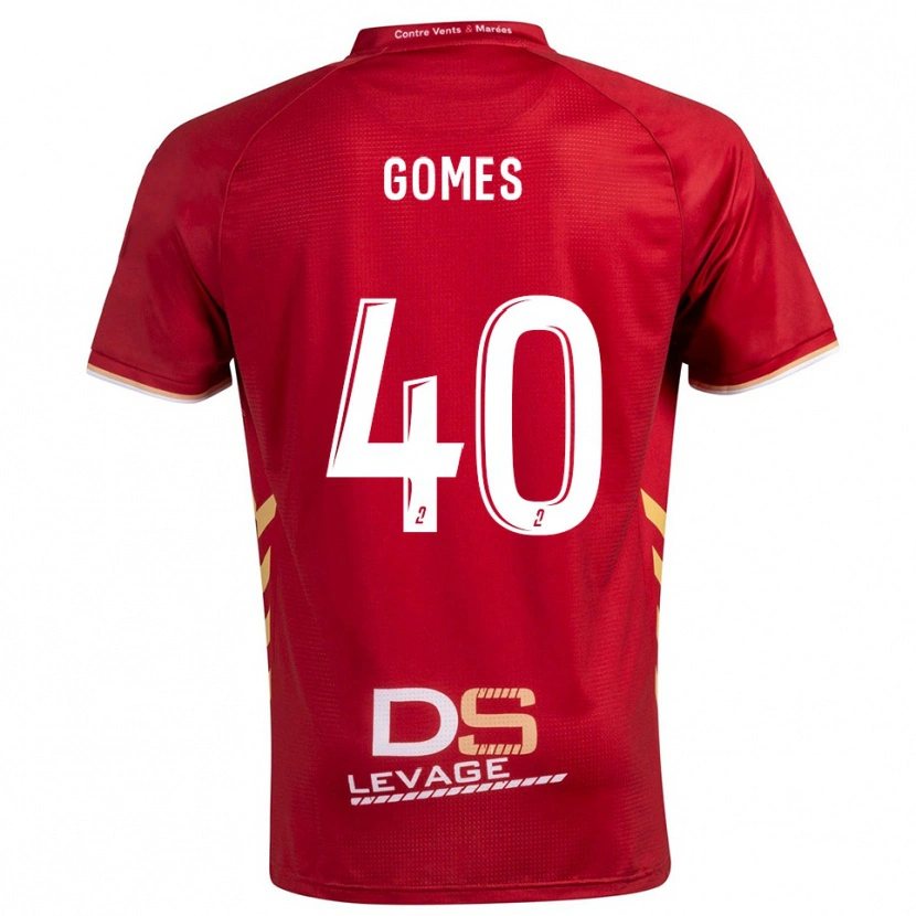 Danxen Børn Yvan Gomes #40 Burgundy Guld Udebane Spillertrøjer 2025/26 Trøje T-Shirt