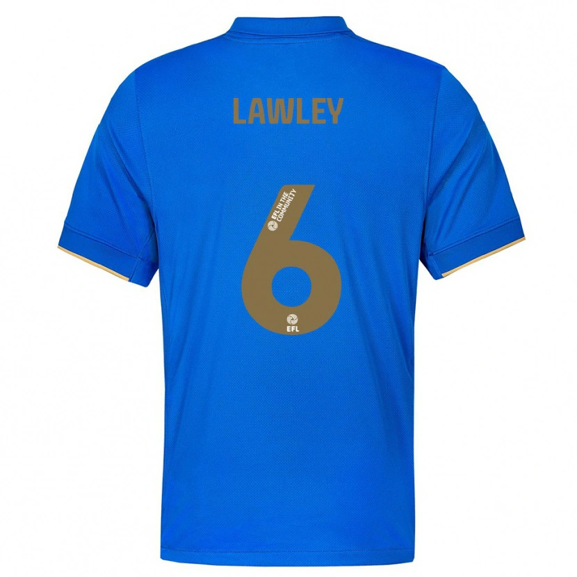 Danxen Mænd Gemma Lawley #6 Blå Guld Hjemmebane Spillertrøjer 2025/26 Trøje T-Shirt