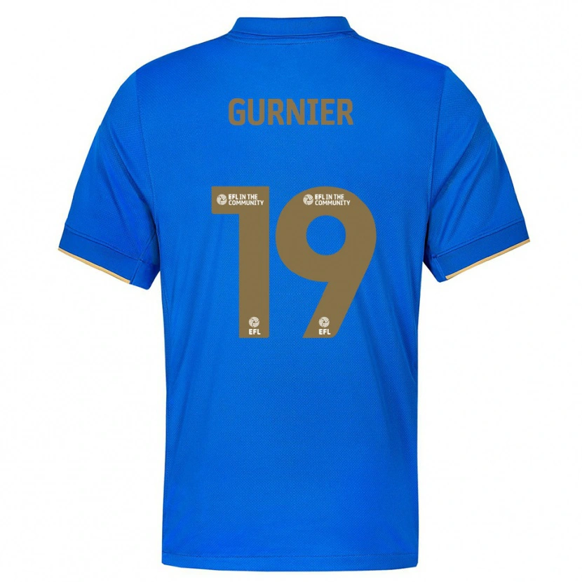 Danxen Mænd Aurelien Gurnier #19 Blå Guld Hjemmebane Spillertrøjer 2025/26 Trøje T-Shirt