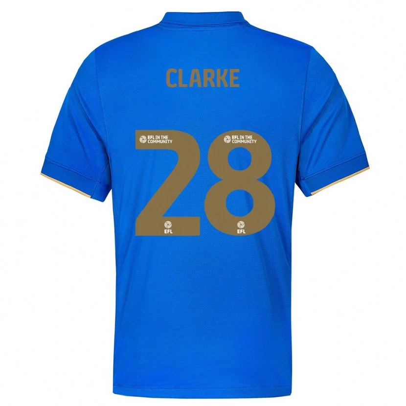 Danxen Mænd Charlotte Clarke #28 Blå Guld Hjemmebane Spillertrøjer 2025/26 Trøje T-Shirt