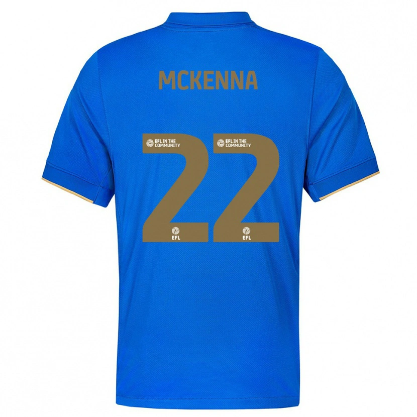Danxen Mænd Rebecca Mckenna #22 Blå Guld Hjemmebane Spillertrøjer 2025/26 Trøje T-Shirt