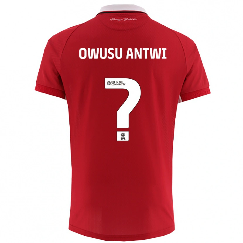 Danxen Mænd Filbert Owusu-Antwi #0 Rød Hvid Hjemmebane Spillertrøjer 2025/26 Trøje T-Shirt