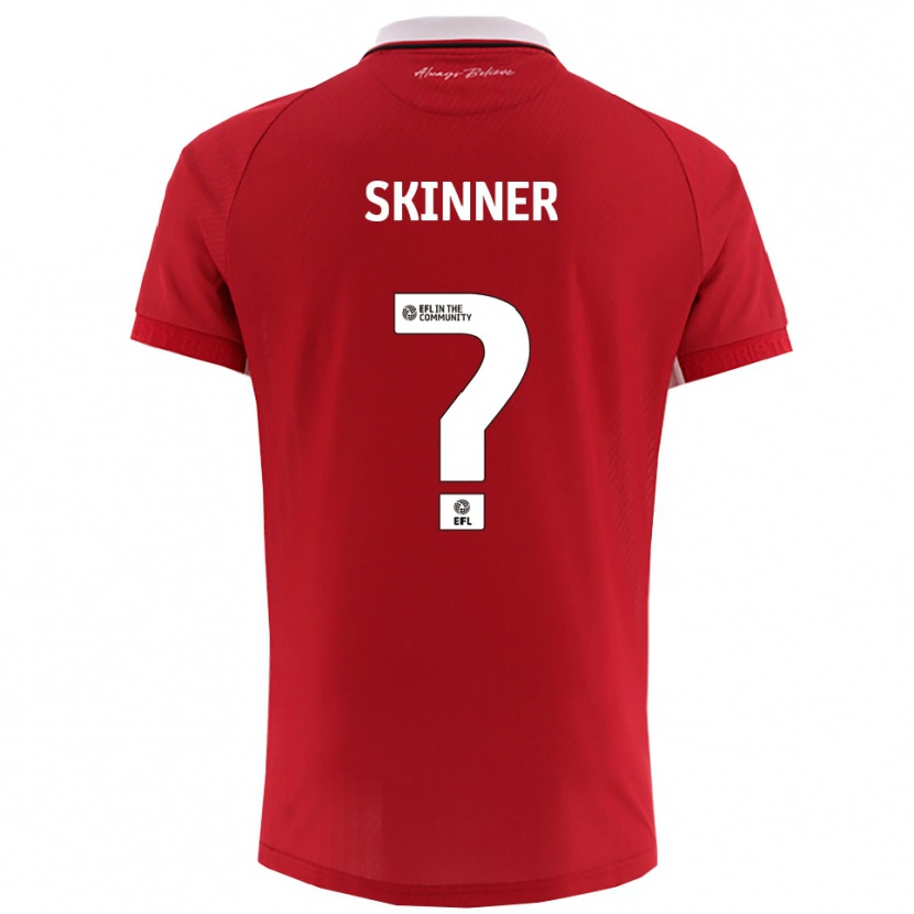 Danxen Mænd Luke Skinner #0 Rød Hvid Hjemmebane Spillertrøjer 2025/26 Trøje T-Shirt