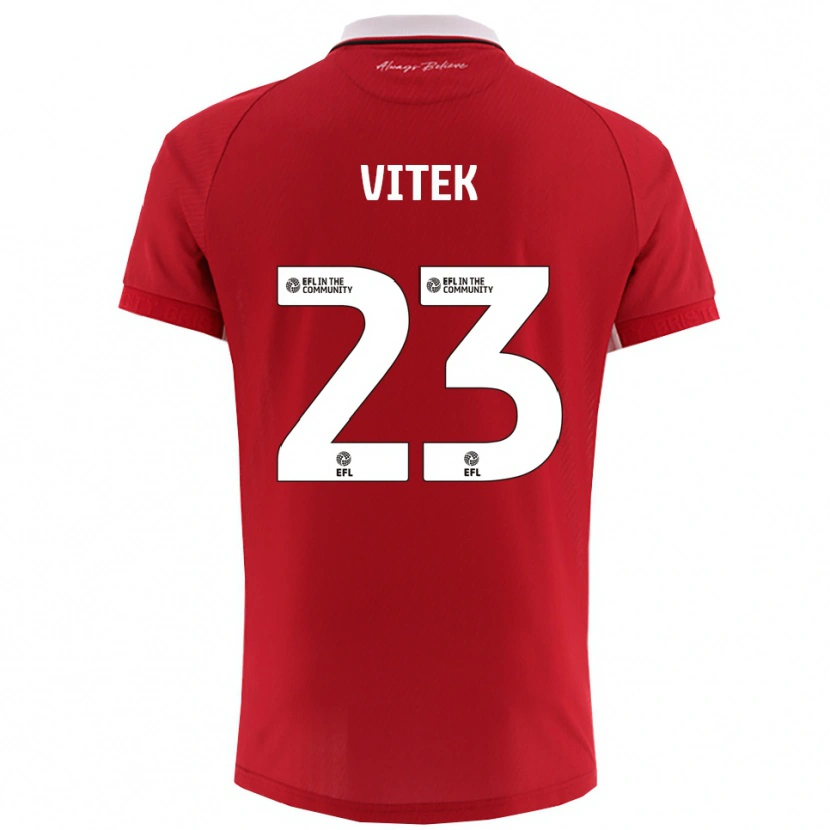Danxen Mænd Radek Vítek #23 Rød Hvid Hjemmebane Spillertrøjer 2025/26 Trøje T-Shirt