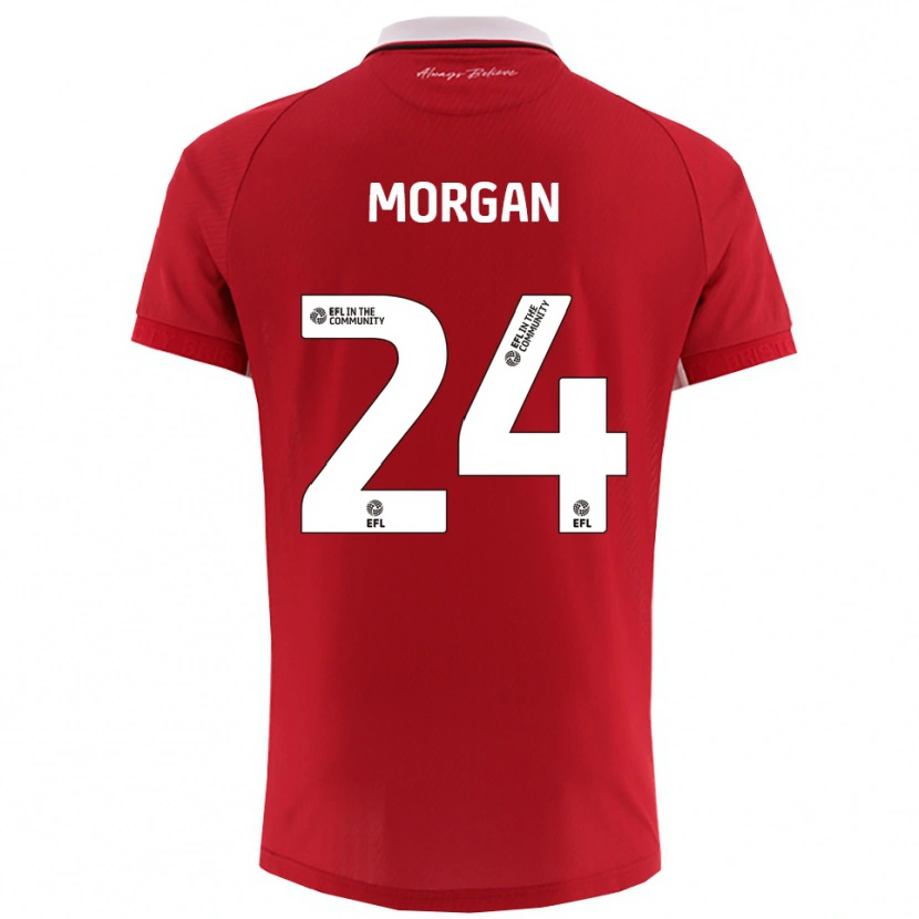 Danxen Mænd Ffion Morgan #24 Rød Hvid Hjemmebane Spillertrøjer 2025/26 Trøje T-Shirt