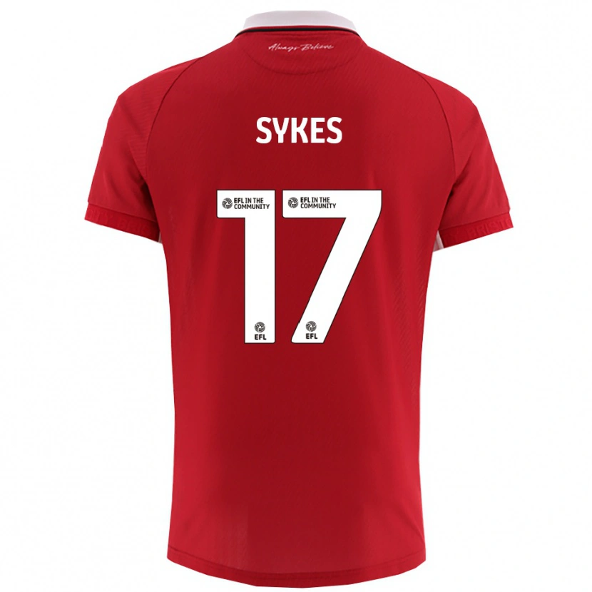 Danxen Mænd Mark Sykes #17 Rød Hvid Hjemmebane Spillertrøjer 2025/26 Trøje T-Shirt