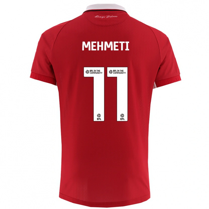 Danxen Mænd Anis Mehmeti #11 Rød Hvid Hjemmebane Spillertrøjer 2025/26 Trøje T-Shirt