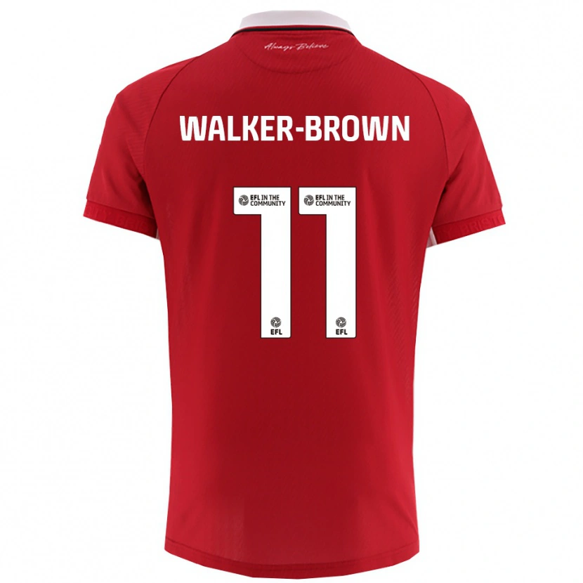 Danxen Mænd Rushon Walker-Brown #11 Rød Hvid Hjemmebane Spillertrøjer 2025/26 Trøje T-Shirt