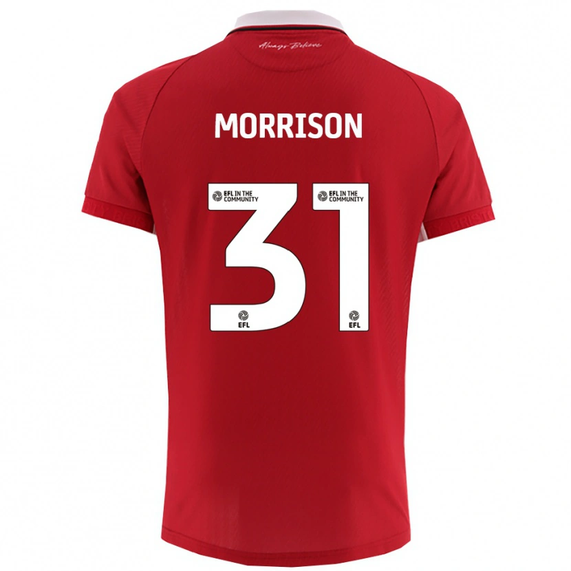 Danxen Mænd Elijah Morrison #31 Rød Hvid Hjemmebane Spillertrøjer 2025/26 Trøje T-Shirt